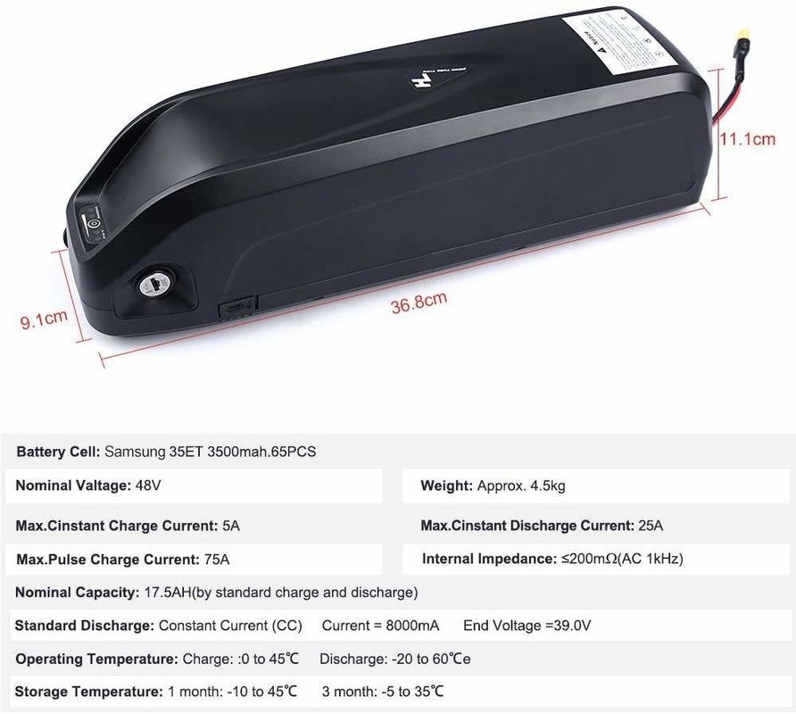 Batería USB para bicicletas eléctricas 36V 17ah 10s5p Batería de iones de litio para bicicletas eléctricas