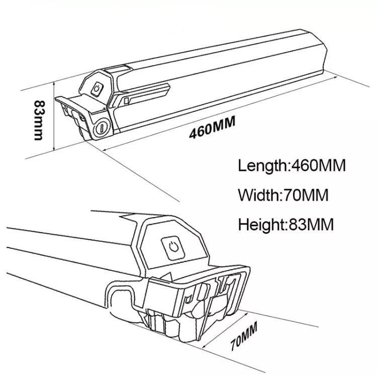 36V 48V E Bike Batería Dorado Akku 15ah 20ah Downtube Ebike Dorado Batería Bicicleta eléctrica