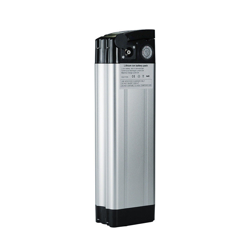 36V 13h 468 Wh Silver Fish Ebike Batería de descarga superior Puerto de carga RCA