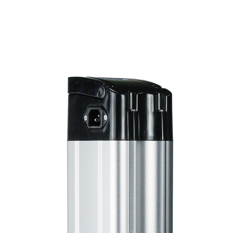 36V 13h 468 Wh Silver Fish Ebike Batería de descarga superior Puerto de carga RCA