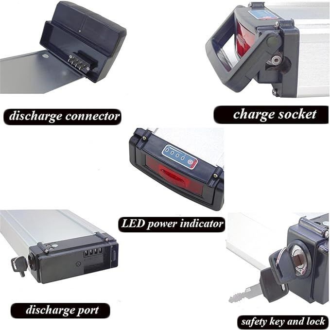 Batería de reemplazo para bicicletas eléctricas 36/48V 13S4P 10S5P Batería de litio para bicicletas eléctricas con puerto USB para motor de 1000W