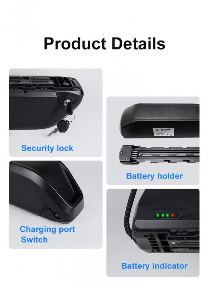 48V 13ah Rechargeable Li-ion Battery 18650 Cells Electric Bicycle Removable Battery Pack