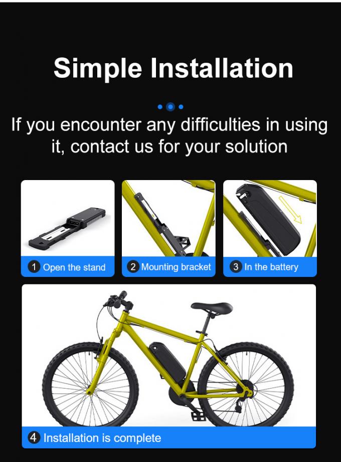 48V 13ah Rechargeable Li-ion Battery 18650 Cells Electric Bicycle Removable Battery Pack