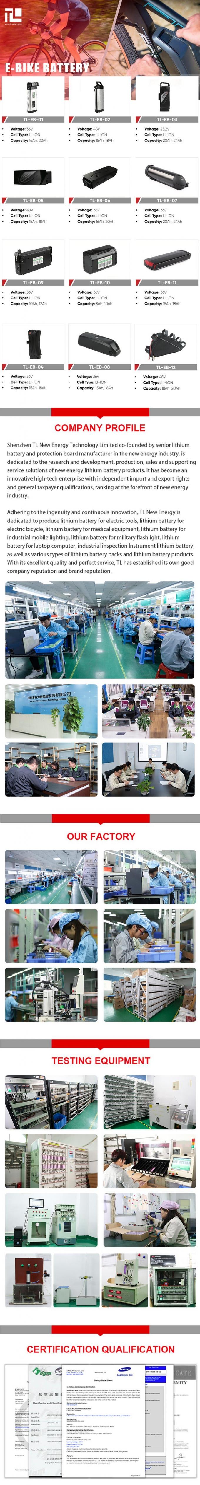 Silver Fish E-Type E Bike Battery 1000W 24V 36V 48V 10ah 15ah 20ah E-Scooter Battery Bicycle Battery 18650 Cell Downtube Akku Vacuum Cleaner Battery Pack