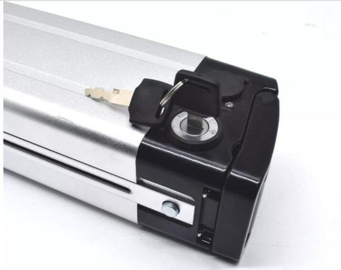 36V 13ah 468 Wh Silver Fish Ebike Battery Top Discharge RCA Charging Port