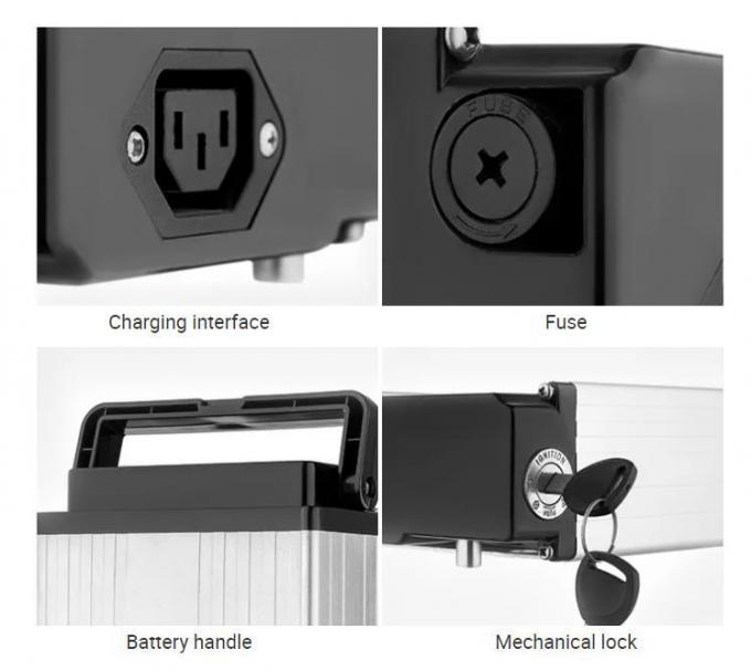 Ebike Replacment Battery Long Cycle 48V 250W 500W Silver Rear Rack Rechargeable Ebike Battery Fiets Accufahrrad Akku Fur Elektrofahrrader Lithium Battery