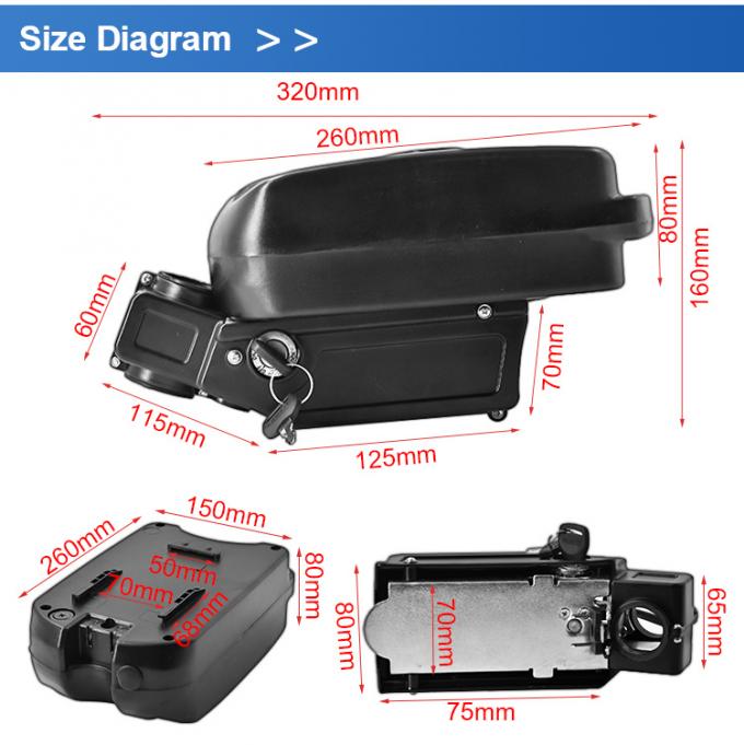 Powerful 10.4ah 11.6ah Storage Bike Battery E-Go Totem Viking Cortina